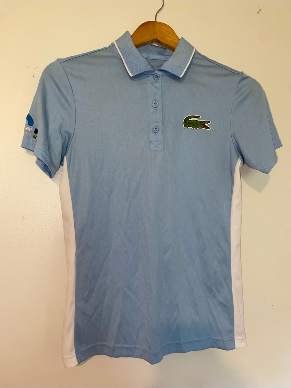 Lacoste Light Blue Polo with White Side Panels